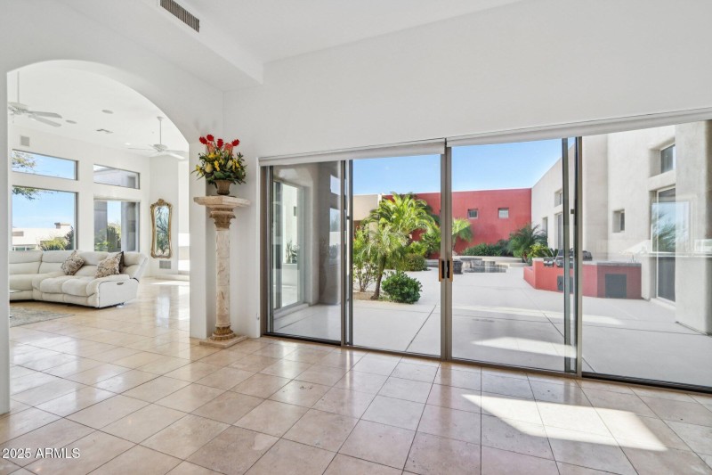 Patio doors to exterior dining area
