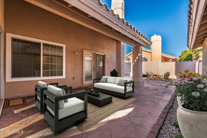 staged covered patio
