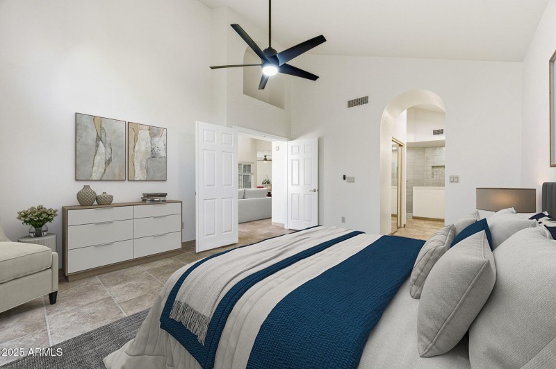 staged primary bathroom door