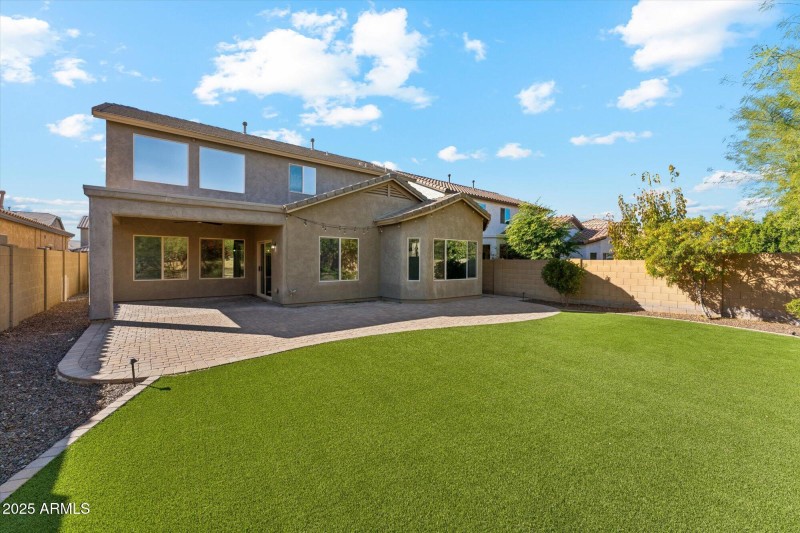 Great Backyard With Pavers & Turf