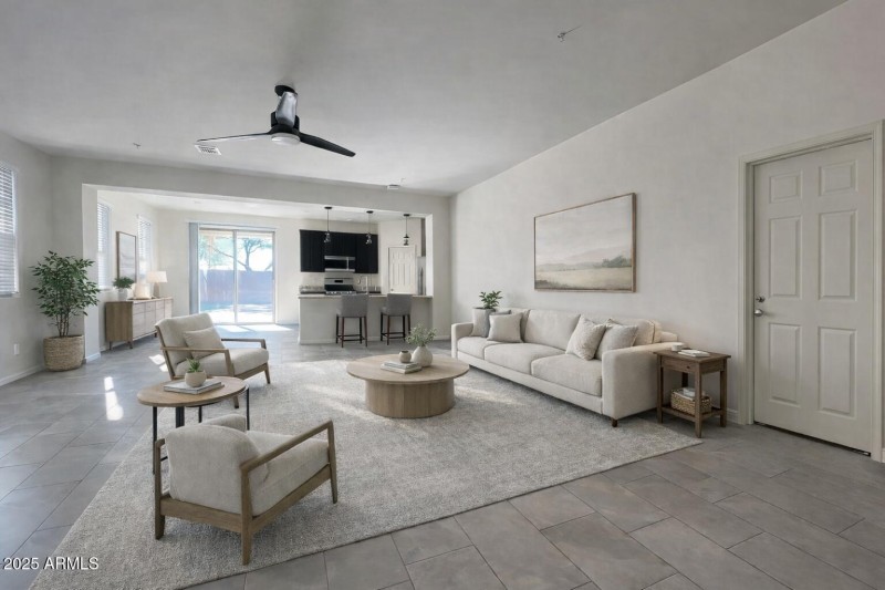 Virtually STAGED LIVING SPACE