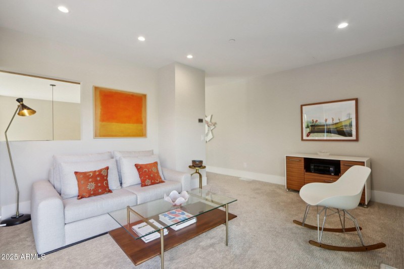 Upstairs seating area