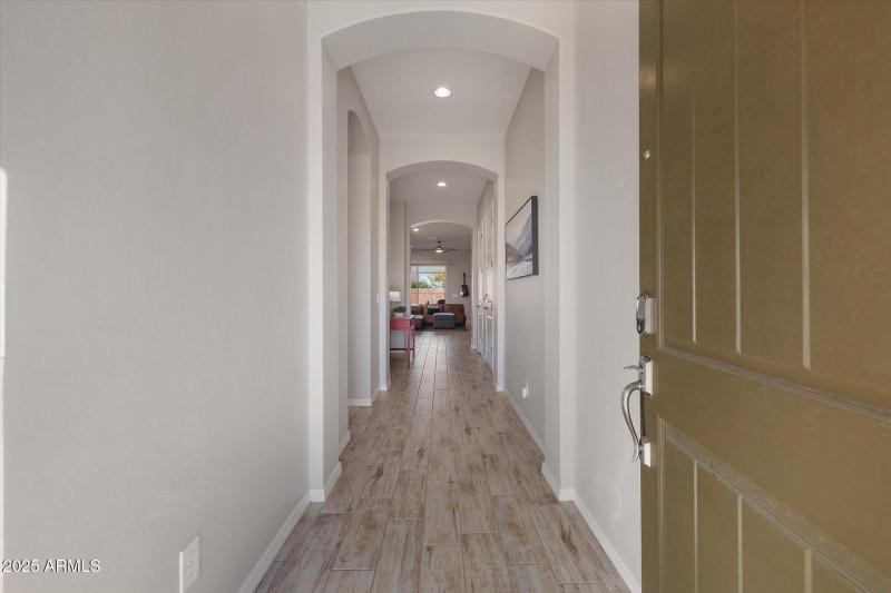 Entry hall,wood-look tile