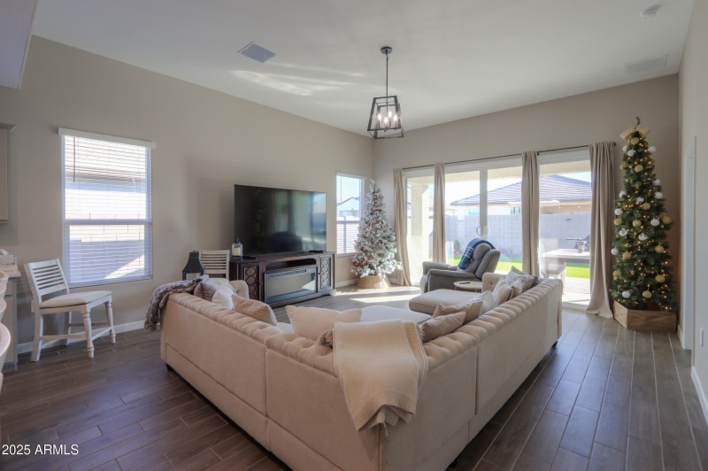 Family Room with double sliders