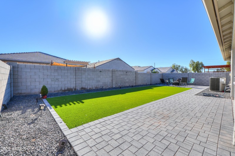 Extended patio with pavers