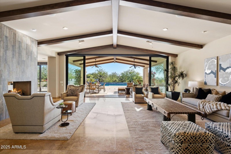 Enter to great room, sliders to patio