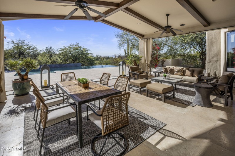 Covered patio seating