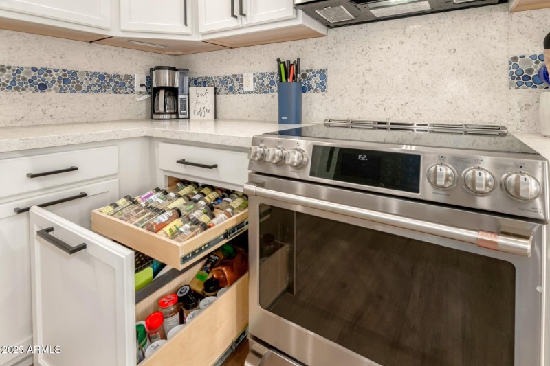 Induction range and custom pull outs