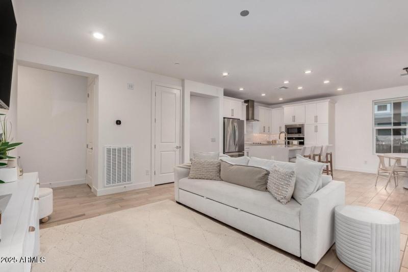 Family Room with Kitchen behind