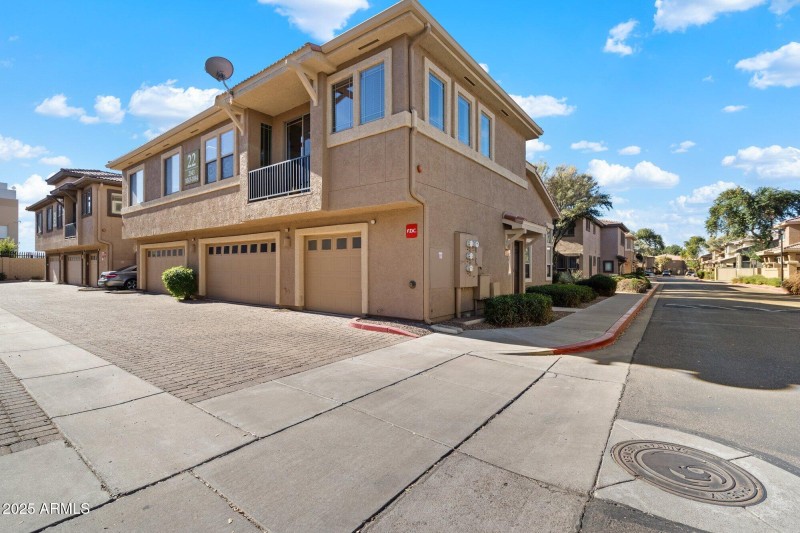 Garage directly below the corner unit