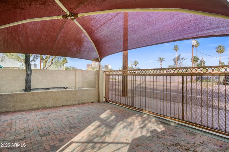 Private Gate, covered back patio