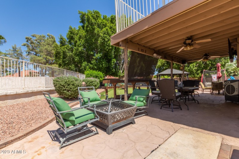 Extra seating area at back patio