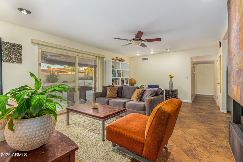 Family Room with patio views.