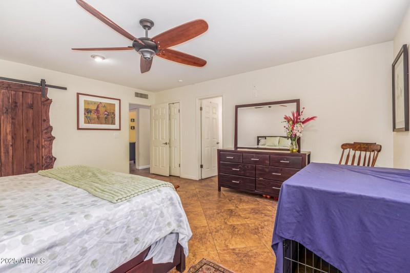 Master bedroom with walk in closet