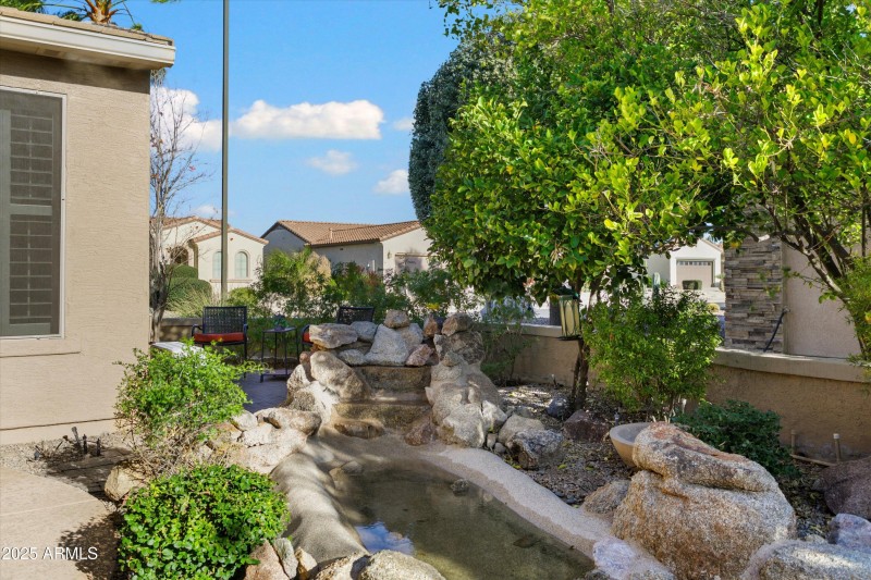 Water fall into stream