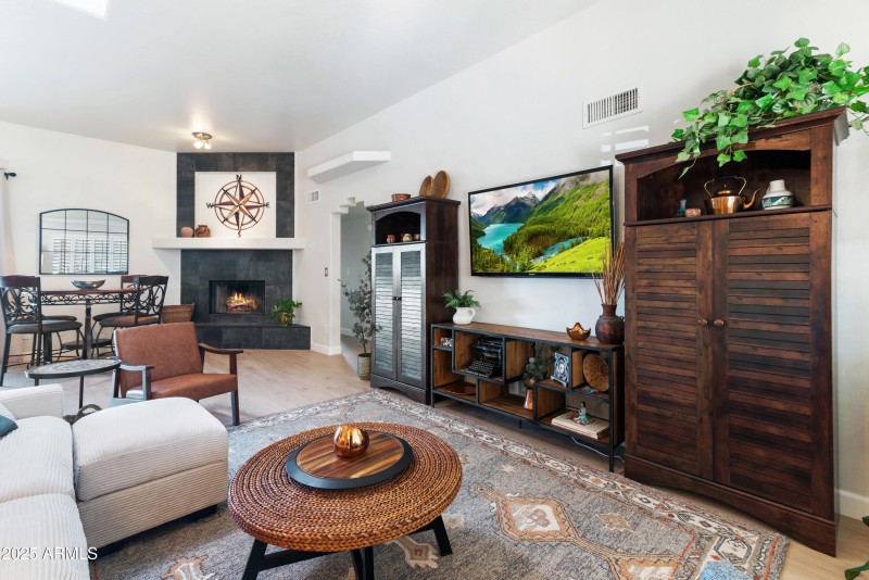 Generous entertainment wall space