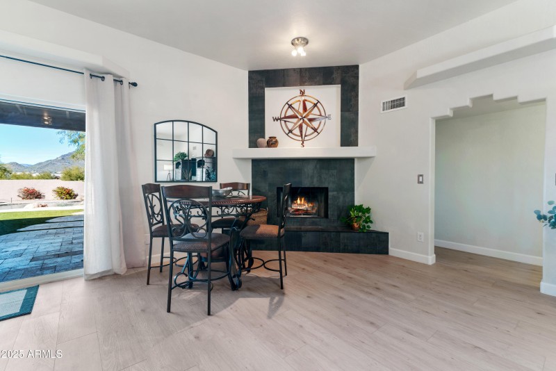 Fireplace Facelift with Porcelain Tile