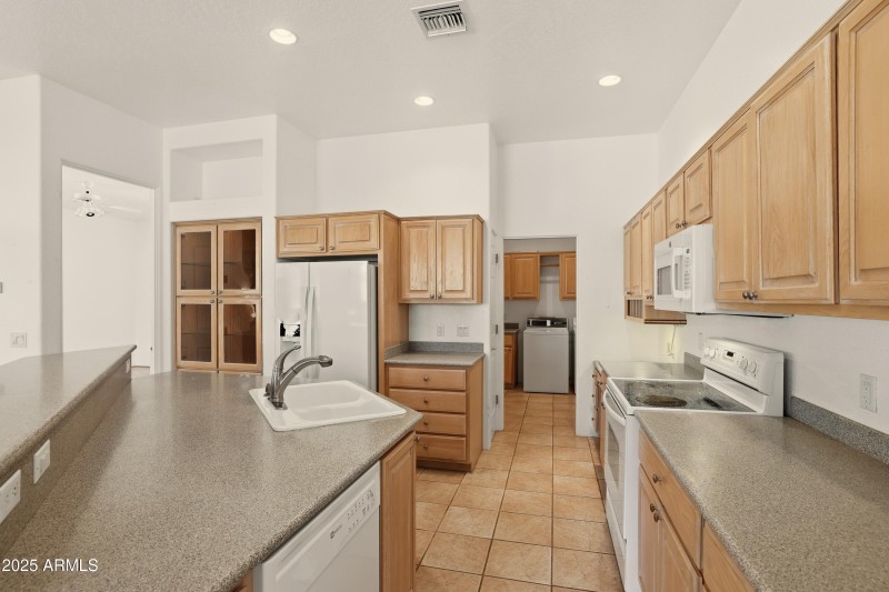 Lots of cabinets and counters