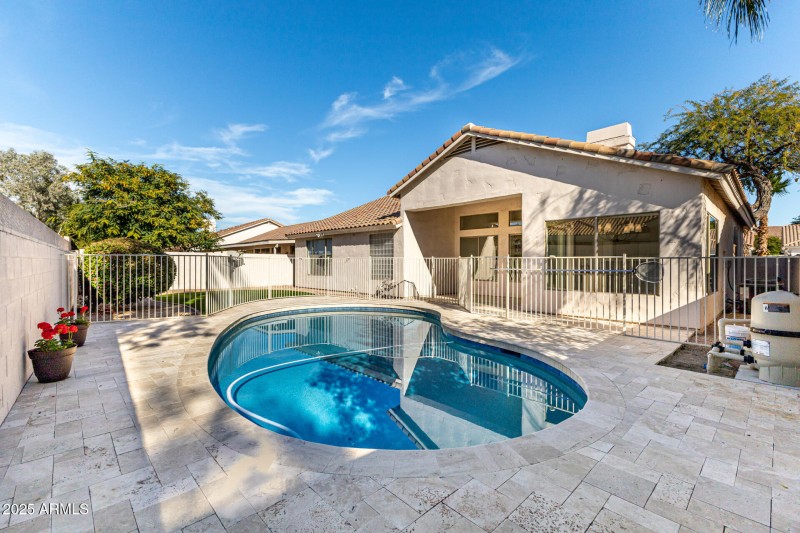 Pool with Travertine Deck