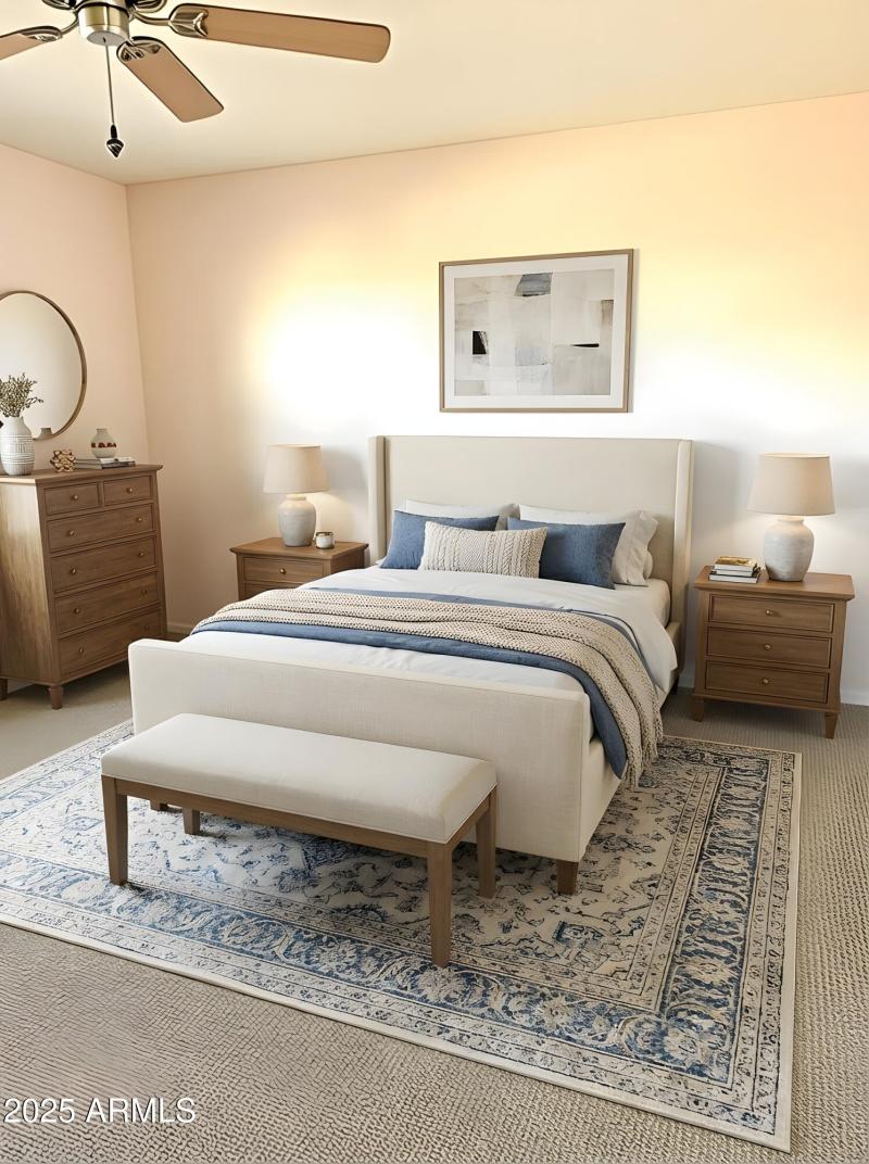 Virtually Staged Primary Bedroom