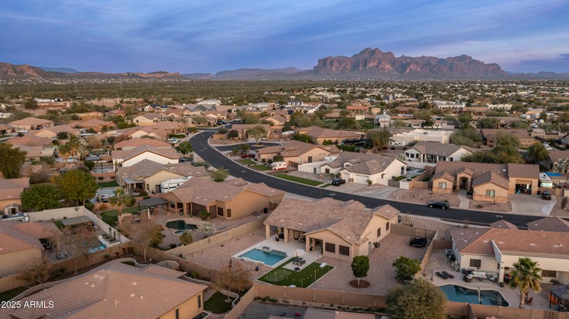 Aerial view of home and subdivision