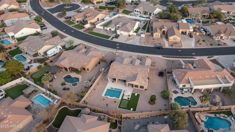 Aerial view of property and subdivision