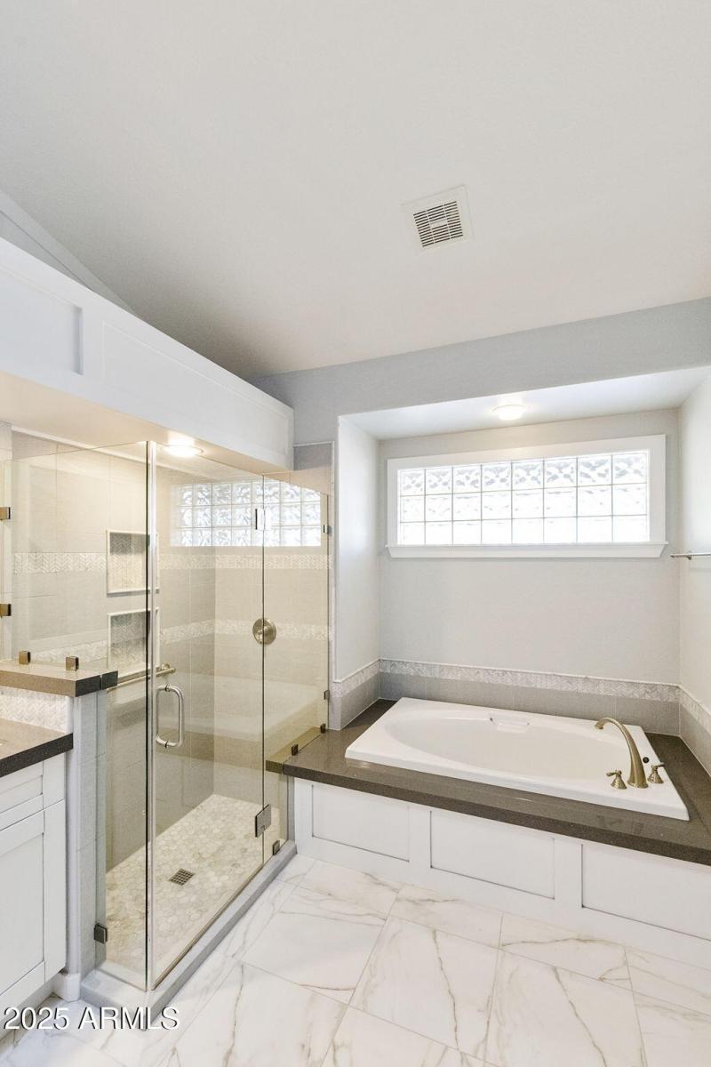 Primary Suite Tub and shower