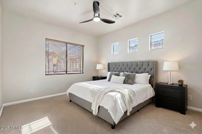 Primary bedroom. Virtual staged