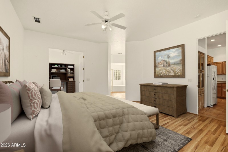 Looking toward sep. office/exercise room