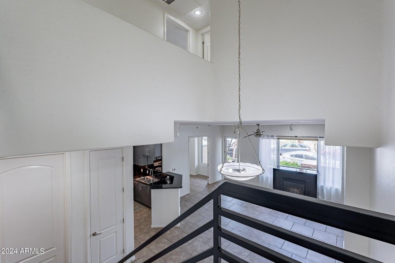 dining area open to second floor