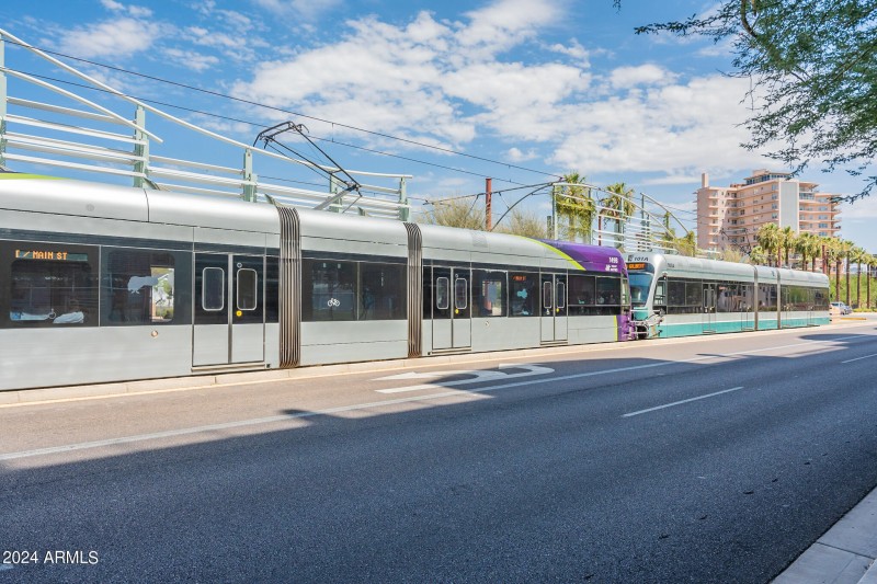 Walk to light rail stop