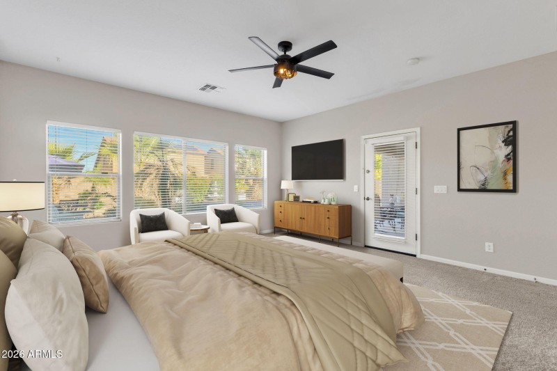 Primary Bedroom with Backyard access