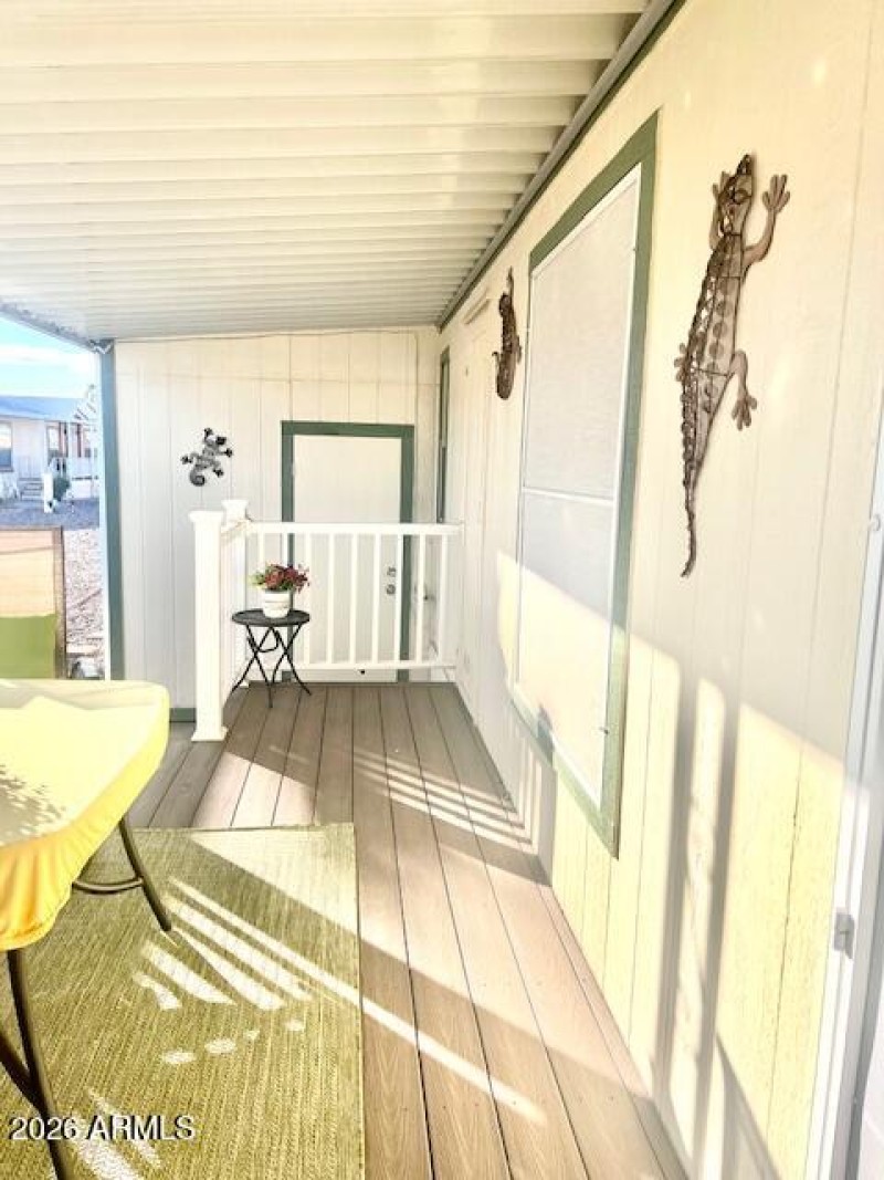 The shed is in the back