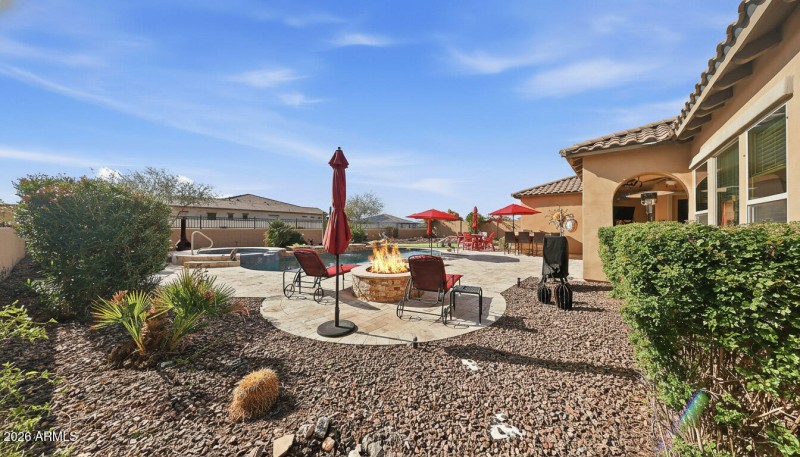 Backyard with Fire Pit