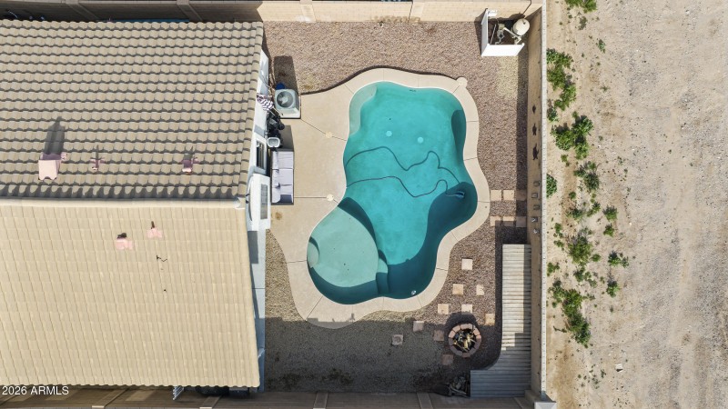 Aerial pool and back