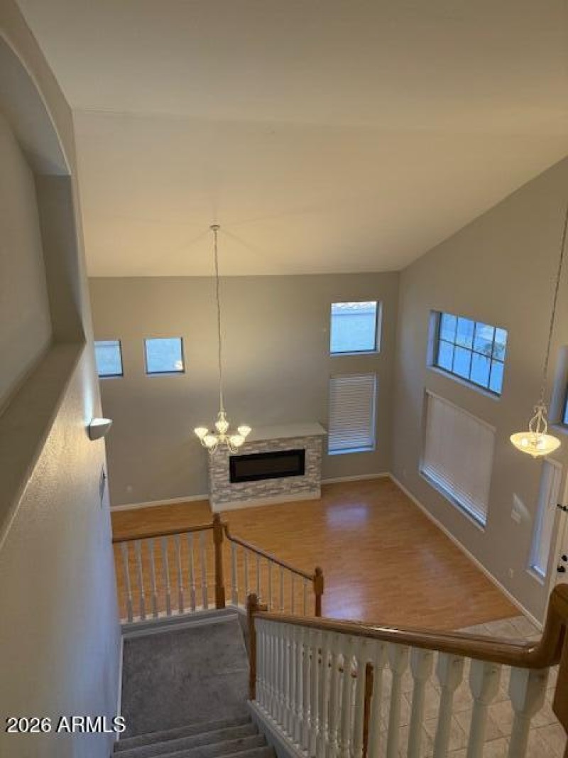 Living Room View From Stairs