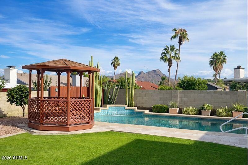 Wood Lookout mountain with gazebo