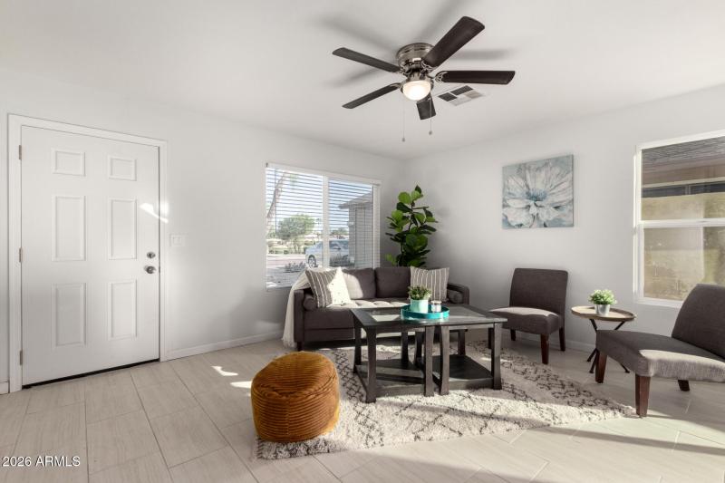 New Porcelain Tile Floor throughout