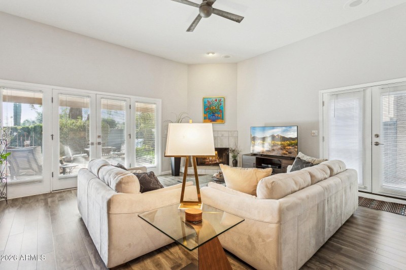 Living Area/Wood Burning Fireplace