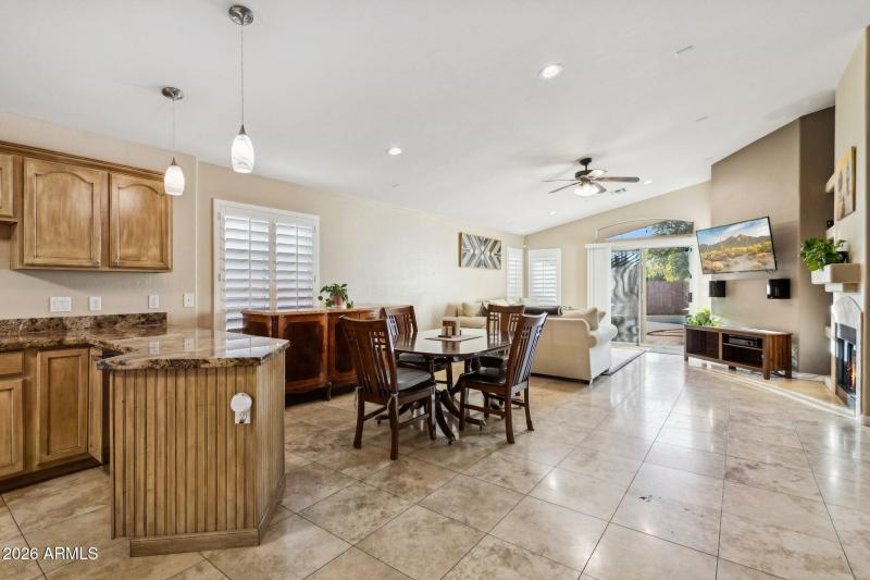 Kitchen, dining and great room