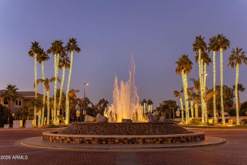 View of Fountain during the holidays