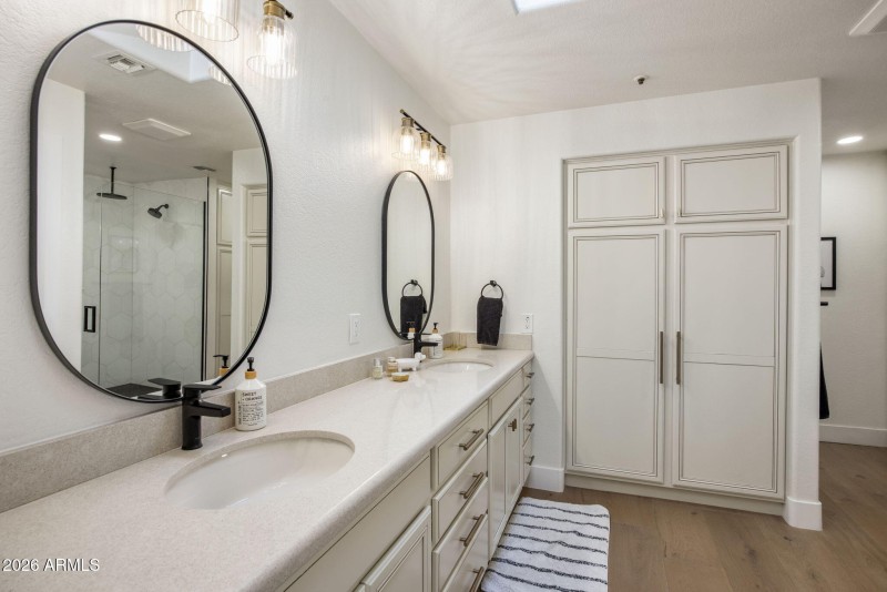 Primary bath has great storage