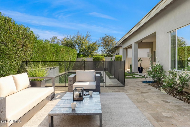 outdoor lounge virtually staged