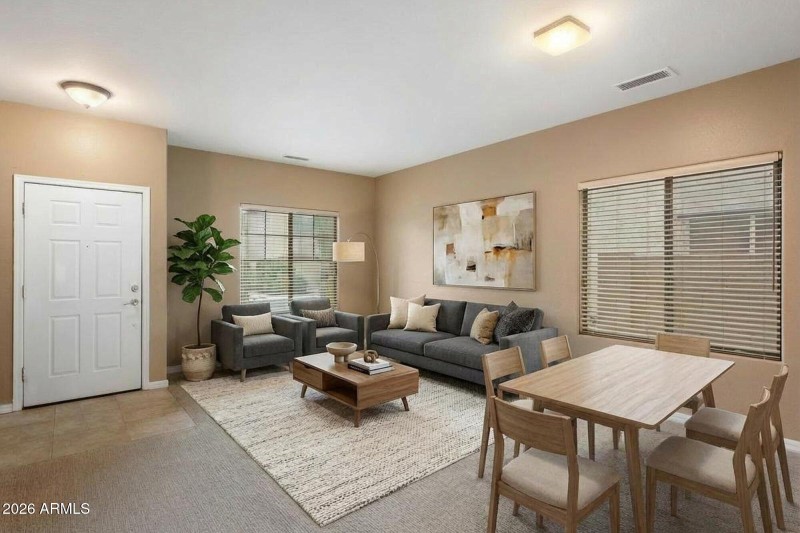 Virtually Staged- living-dining