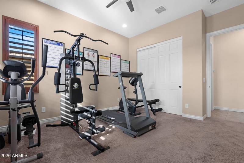 4th Bedroom used as Exercise Room