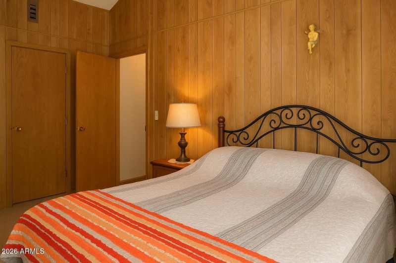 Cozy Bedroom with Warm Wood Tones