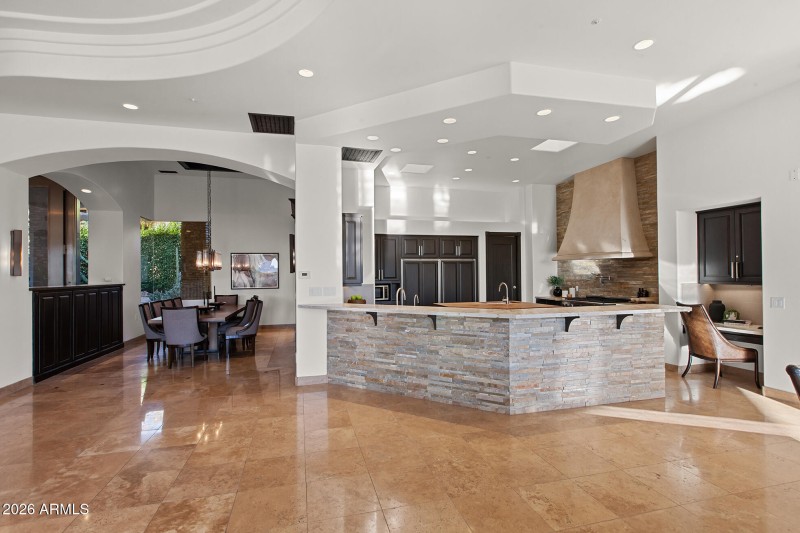 Kitchen adjacent to dining room