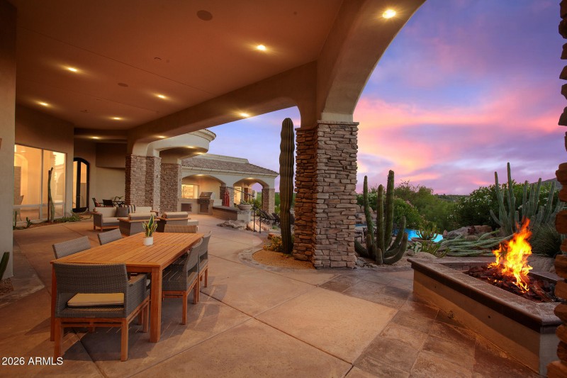 Twilight of back patio