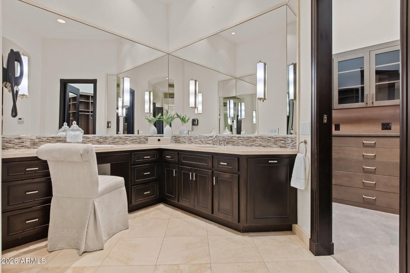 Her sink and vanity area
