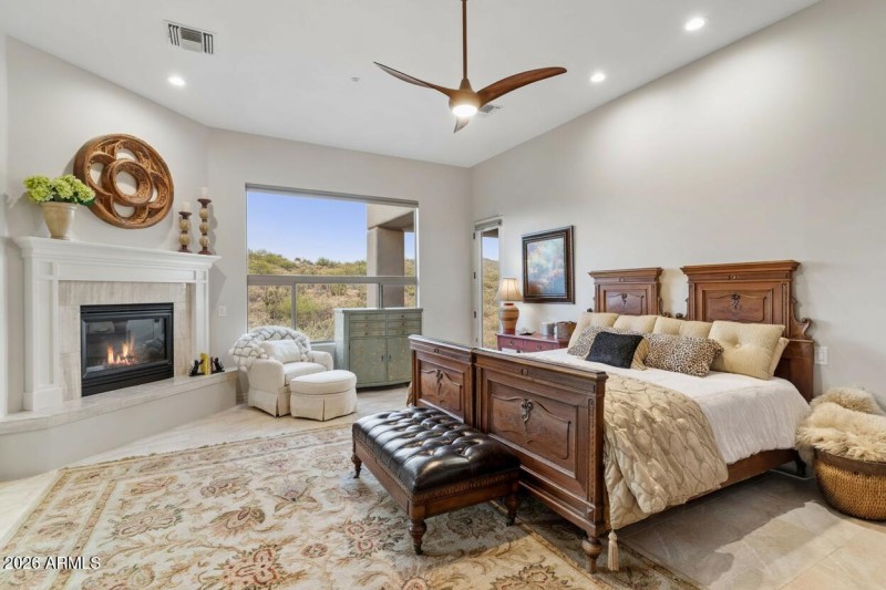 Primary bedroom with fireplace